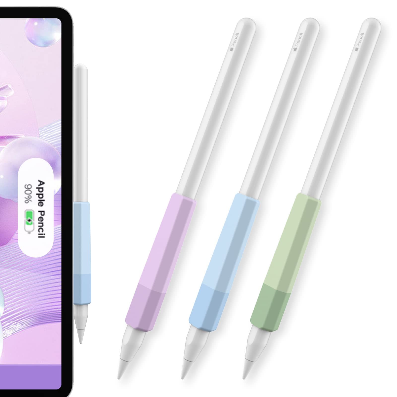 🍏 AHASTYLE 3 Stück Apple Pencil Griff Silikon Halter Ergonomisches Schutzhülle Ärmelzubehör 🎨