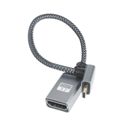 RIIEYOCA 4K Micro HDMI auf HDMI Adapterkabel, 90 Grad Abwärtswinkel Micro HDMI Stecker auf HDMI Buchse