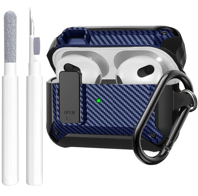 Airpods 3rd Generation Hülle Case Verschlussdeckel mit Reinigungsset | Stoßfeste Schutzhülle
