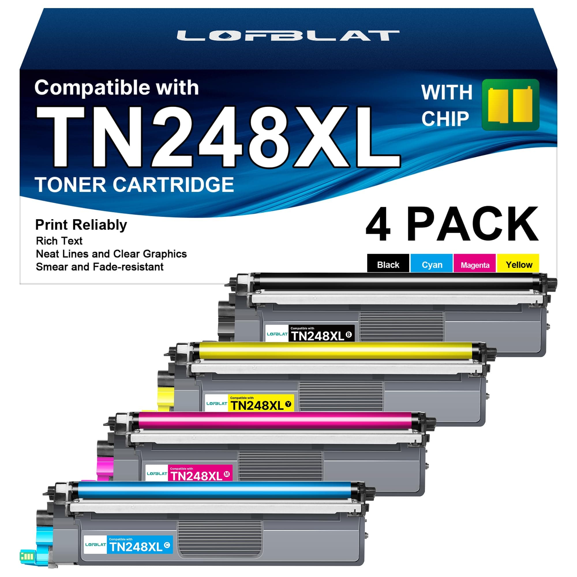 🖨️ LOFBLAT TN248XL TN248 TN248XLCMYK TN-248VAL Toner Deal für Brother Drucker! 🌈