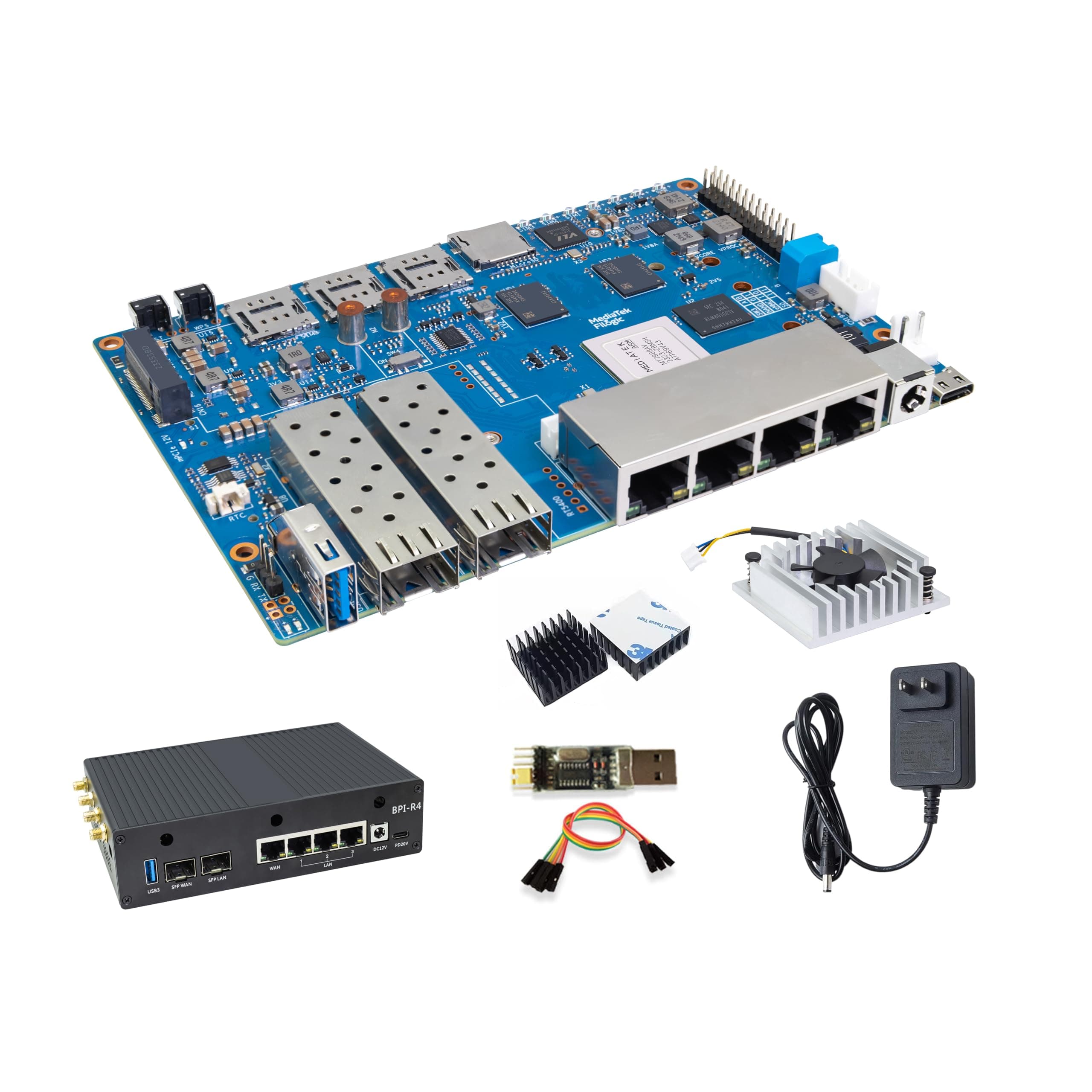 🍌🔝 Banana Pi BPI-R4 WiFi 7 Wireless Dual-Band Router Board OpenWRT mit MediaTek MT7988A SoC