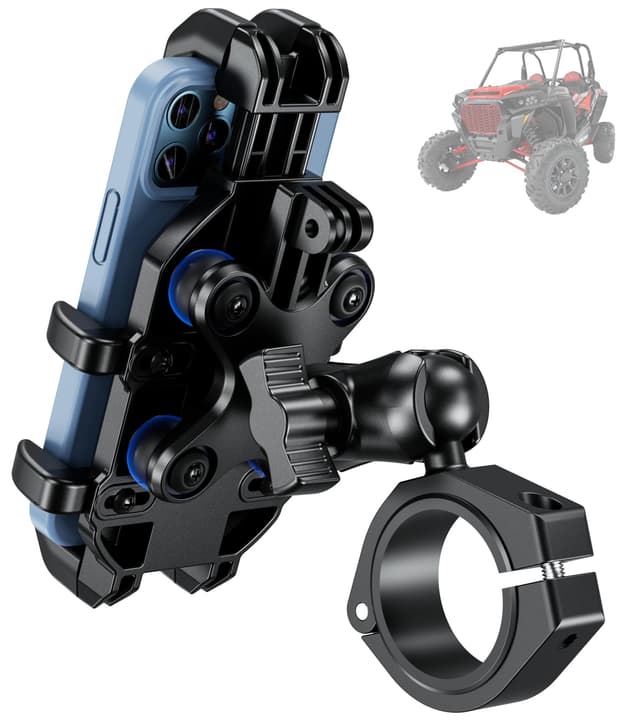 📱🚗 BRCOVAN UTV Handyhalterung mit Vibrationsdämpfer | Verstellbare UTV Handyhalterung | Anti-Schütteln
