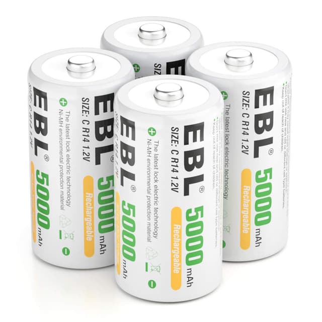 EBL Baby C Akku 5000mAh - NI-MH wiederaufladbare Batterie 4er Pack 🚀