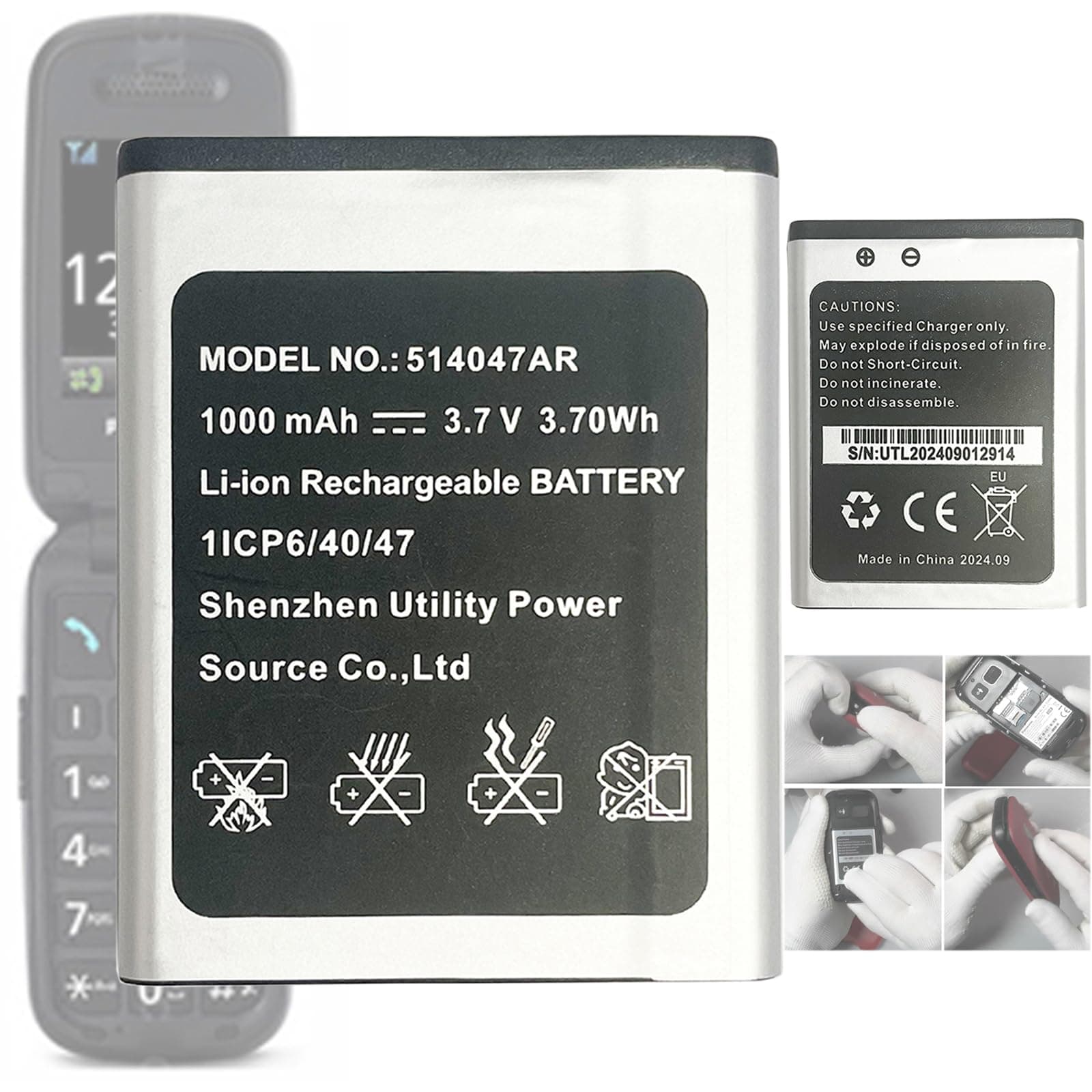 Aousavo 514047AR Ersatz Akku für Panasonic Senioren Telefon 📞