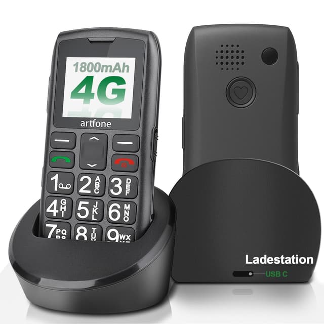📱 Artfone 4G Seniorenhandy Ohne Vertrag | Großen Tasten Mobiltelefon mit Ladestation