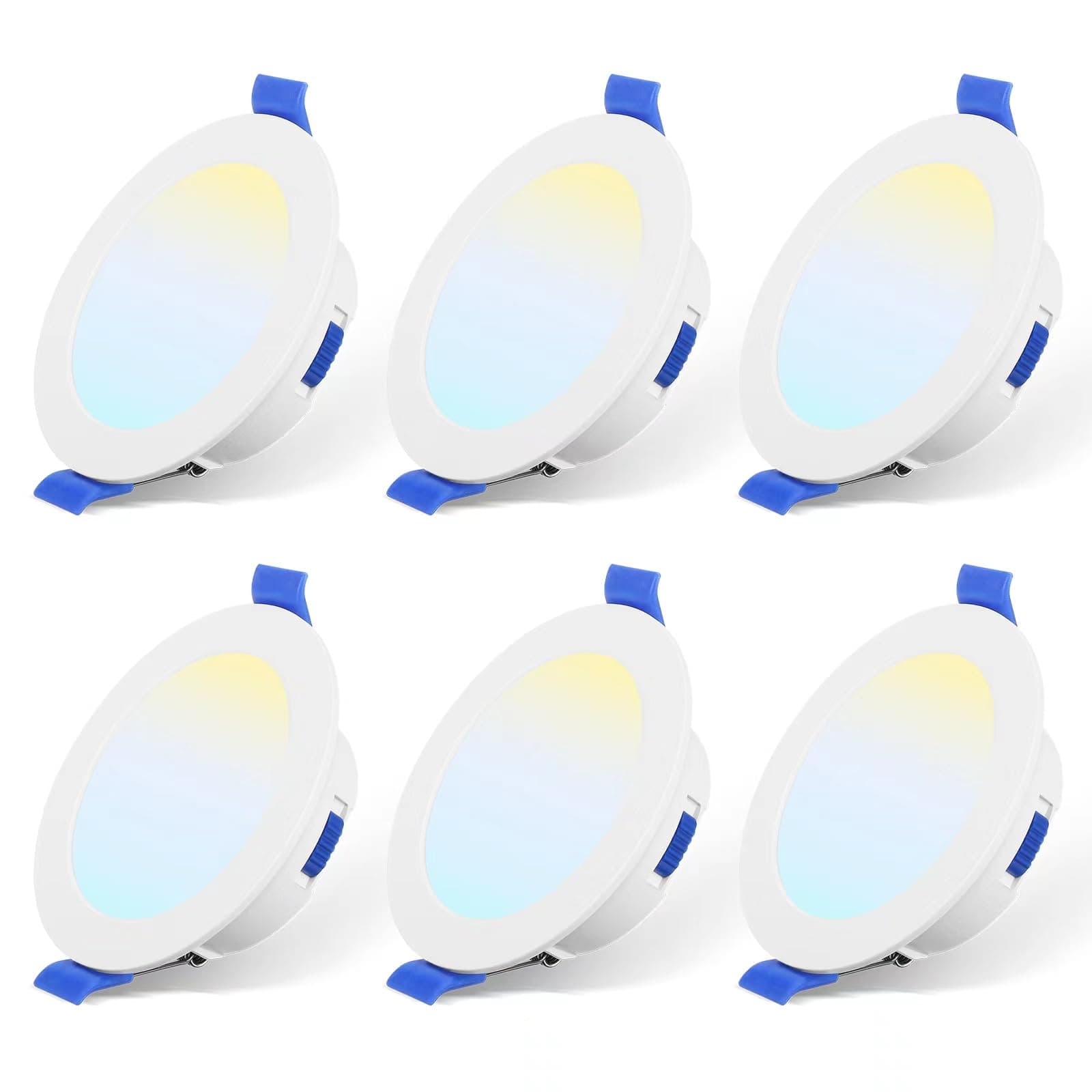 LED Einbaustrahler 230V Flach Dimmbar LED Spots 6W IP44 Bad Einbauleuchten Deckenspots Deckenstrahler 6er Set