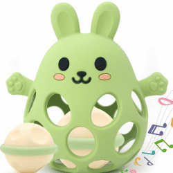 🐰🌿 Greifball Für Babys - Verbesserter Rasselball Montessori Spielzeug Baby - Zahnungshilfe Baby - BPA Frei Beißspielzeug Baby Geschenk