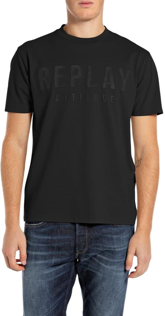 👕 Replay Herren T-Shirt Kurzarm aus Baumwolle S 098 Black - 62% Rabatt!