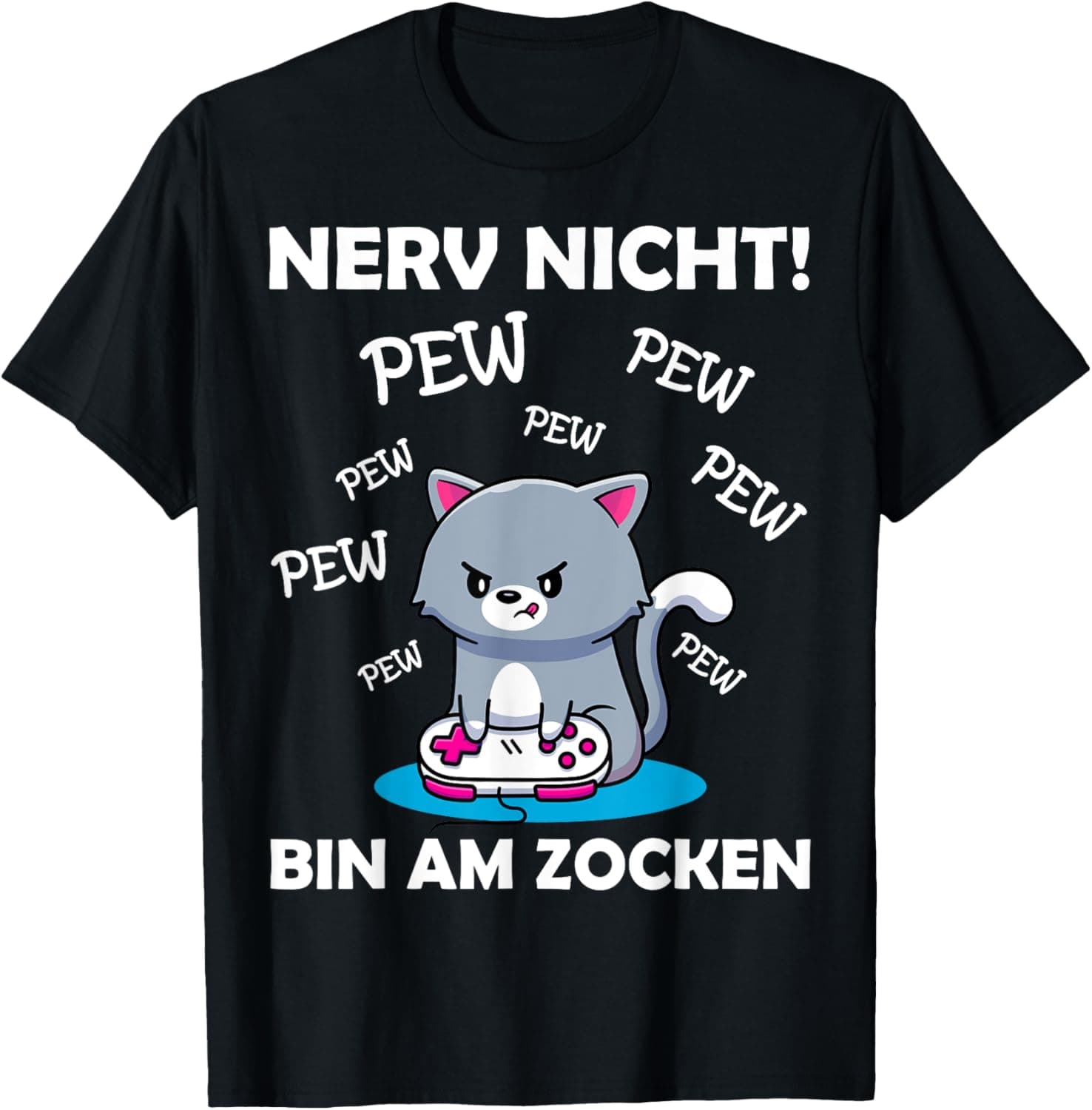 😺🎮 Gamer Spruch Gaming Katze Gaming Headset Gamer Nerd T-Shirt 🎁🎮