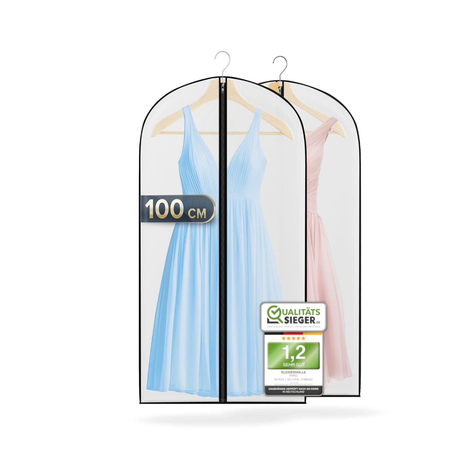 👔 FiRiO® 2 x Stabile Kleiderhüllen - Premium Kleidersäcke mottensicher & wasserfest