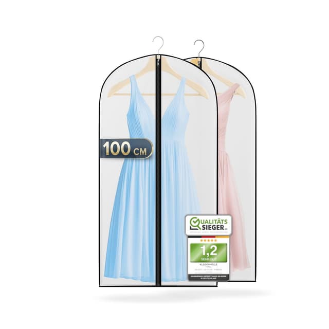 👔 FiRiO® 2 x Stabile Kleiderhüllen - Premium Kleidersäcke mottensicher & wasserfest