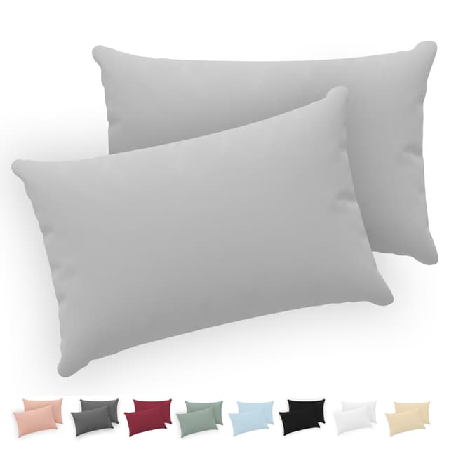 Twinzen® Kissenbezug 40x70 (2er-Set) - 100% Jersey Baumwolle 150 GSM Kissenbezüge - Grau