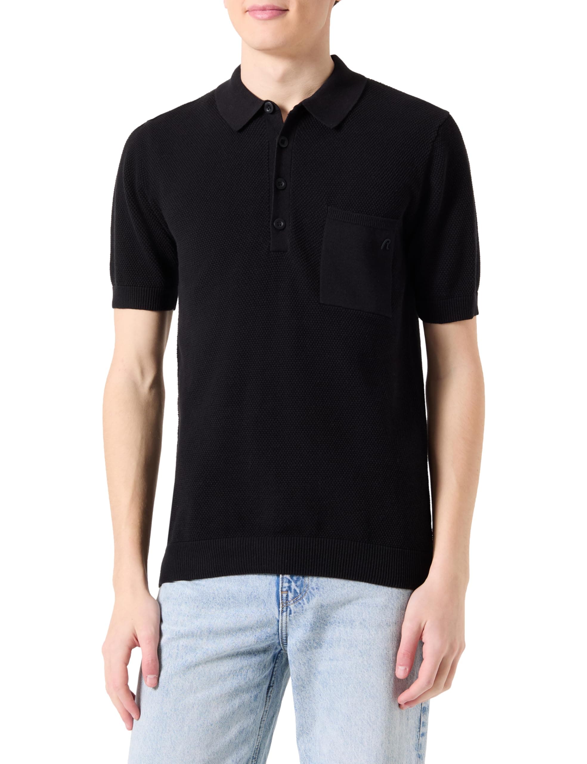 🔥 Angebot: Replay Herren Polo-Pullover XXL 098 Black