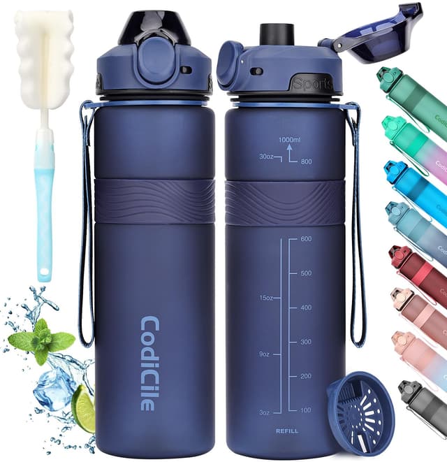 🌟 CodiCile Trinkflasche 1L - BPA-frei und Auslaufsicher 🌊