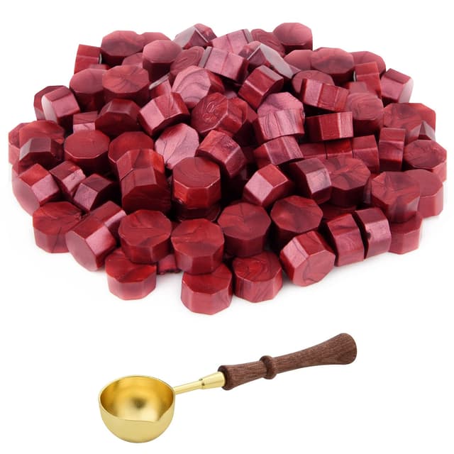 💌🔴 ASTARON 300 Stück Siegelwachs Rot mit Wachsschmelzlöffel 🎁