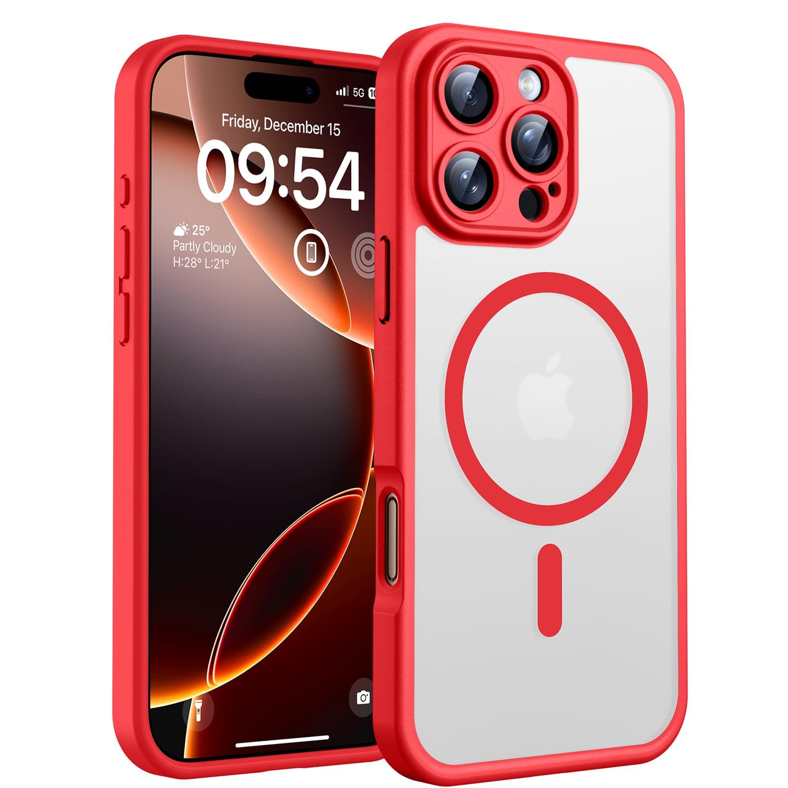 📱 TOCOL iPhone 16 Pro Hülle für Magsafe - Stoßfest & Kratzfest 🔴