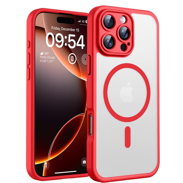 📱 TOCOL iPhone 16 Pro Hülle für Magsafe - Stoßfest & Kratzfest 🔴
