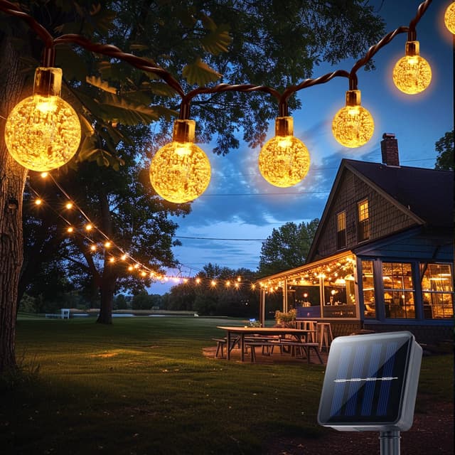 Solar Lichterkette Aussen 60 LED 12M 🌞🎄🎉