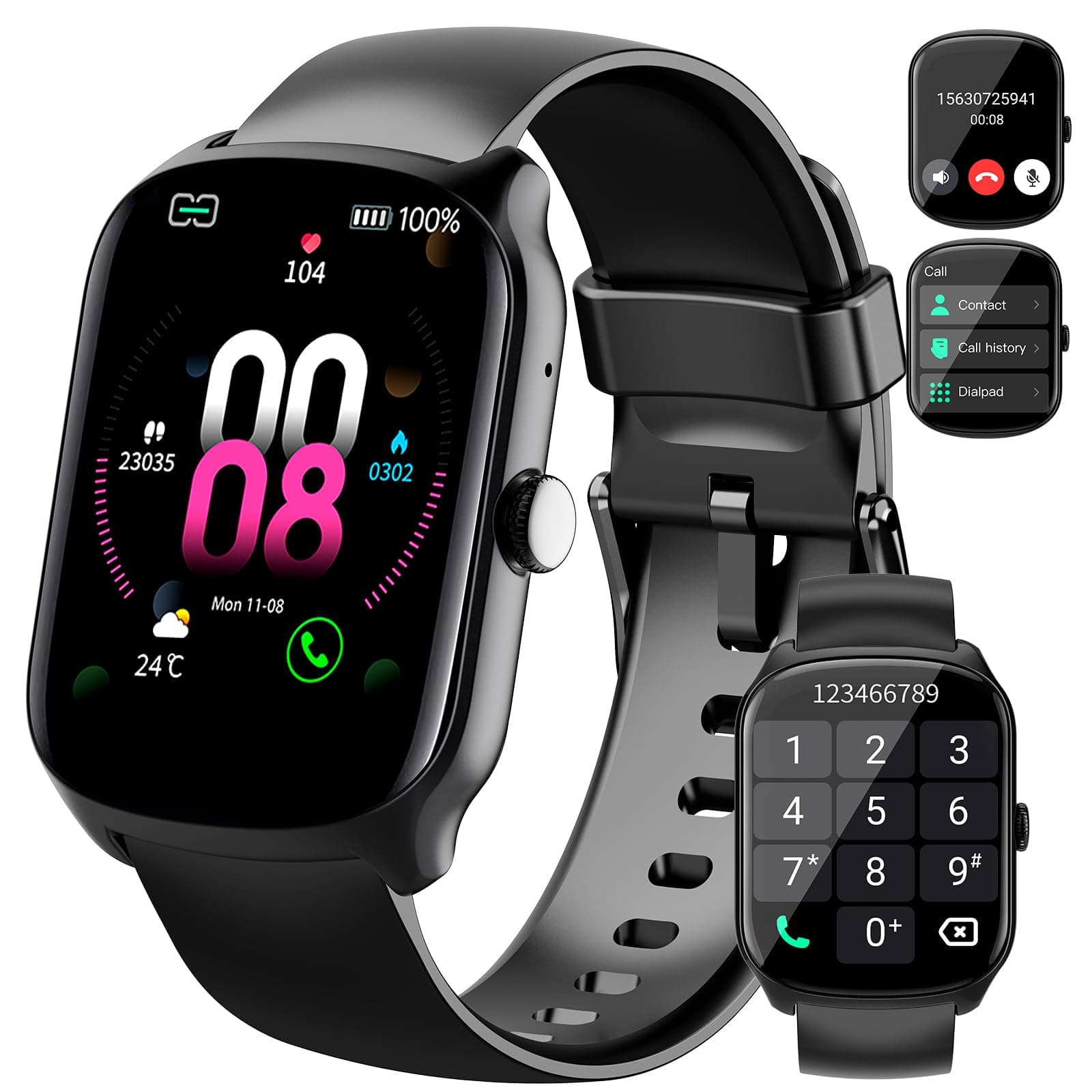 Smartwatch Herren Damen, 1,95" HD Gebogener Bildschirm ⌚📱💪