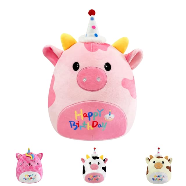 Rosa Happy Birthday Plüschtier Kuh 20CM Einhorn Kuscheltier 🐄