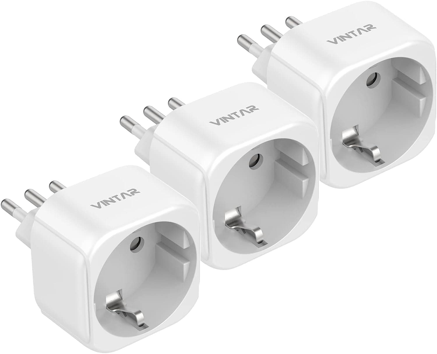 🔌 VINTAR 3 PC Adapter Italien Steckdose - Weiß 🔌