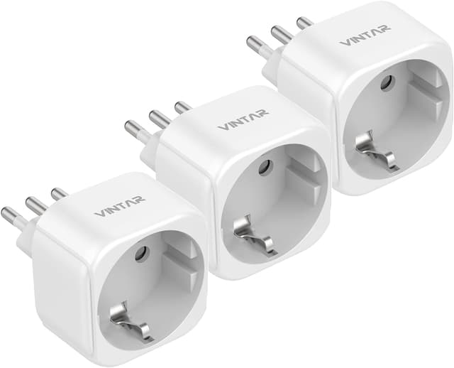 🔌 VINTAR 3 PC Adapter Italien Steckdose - Weiß 🔌