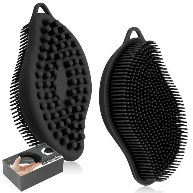 Silikon-Körperschrubber und Kopfhautmassagegerät - Diamant Black 💎