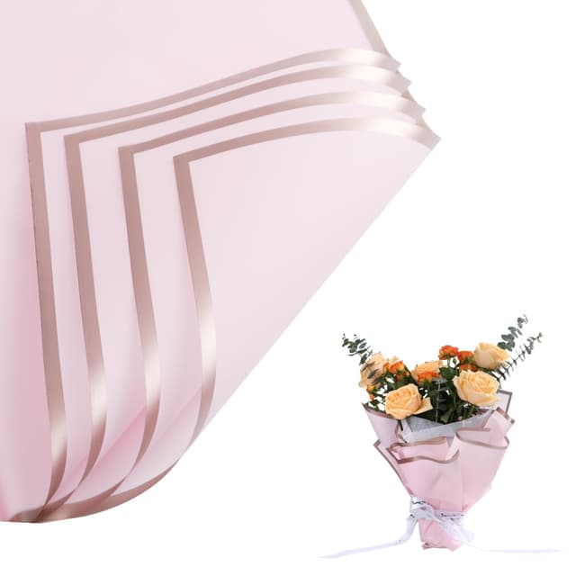 🌸 Geschenkpapier, 20 Blatt Blumenpapier, wasserfestes Blumen Papier für Geburtstag & Hochzeit（Rosa）