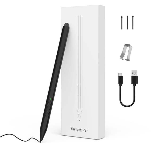MoKo Stylus Pen für Surface | Schnellladung | 4096 Druck | Palm Rejection | Schwarz C580PRO