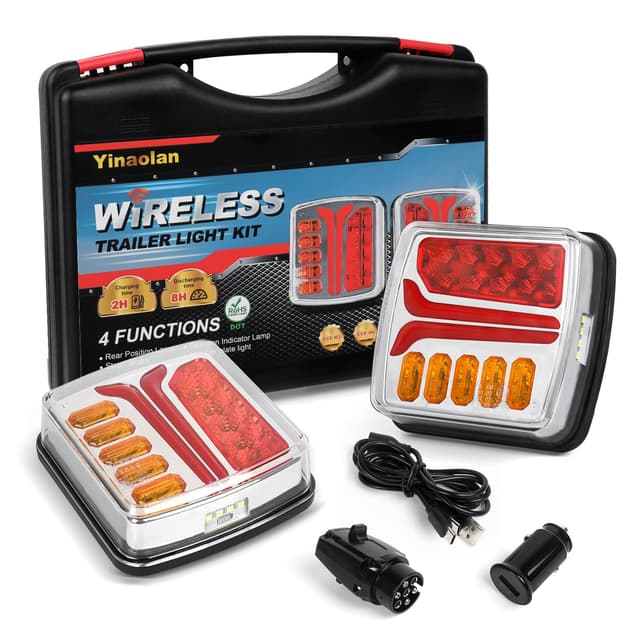 🚚 Yinaolan Kabellose Anhänger Rücklichter LED 🌟 Magnetische LKW-Rücklichter 🚦 Kabellos 12V/24V ECE-geprüft