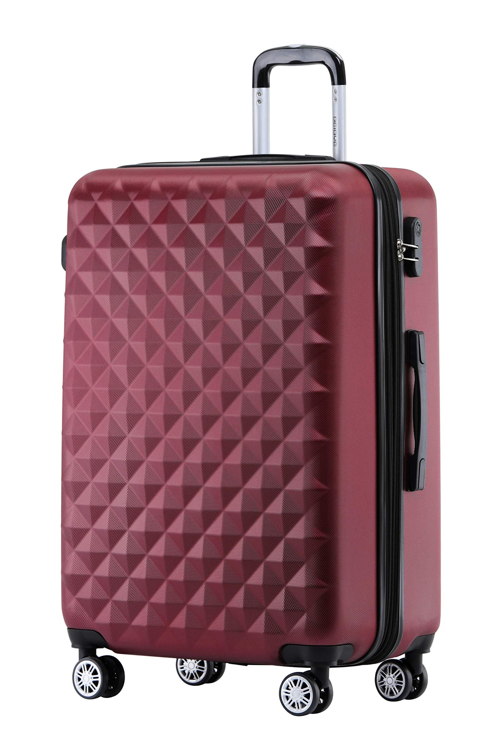 🌟 BEIBYE Zwillingsrollen 2066 Hartschale Trolley Koffer Set 🧳 XL Weinrot 🍷