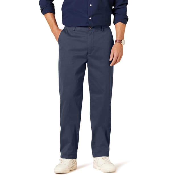 👖 Amazon Essentials Herren Knitterfreie Flatfront-Chinohose in klassischer Passform (erhältlich in Übergröße) Marineblau