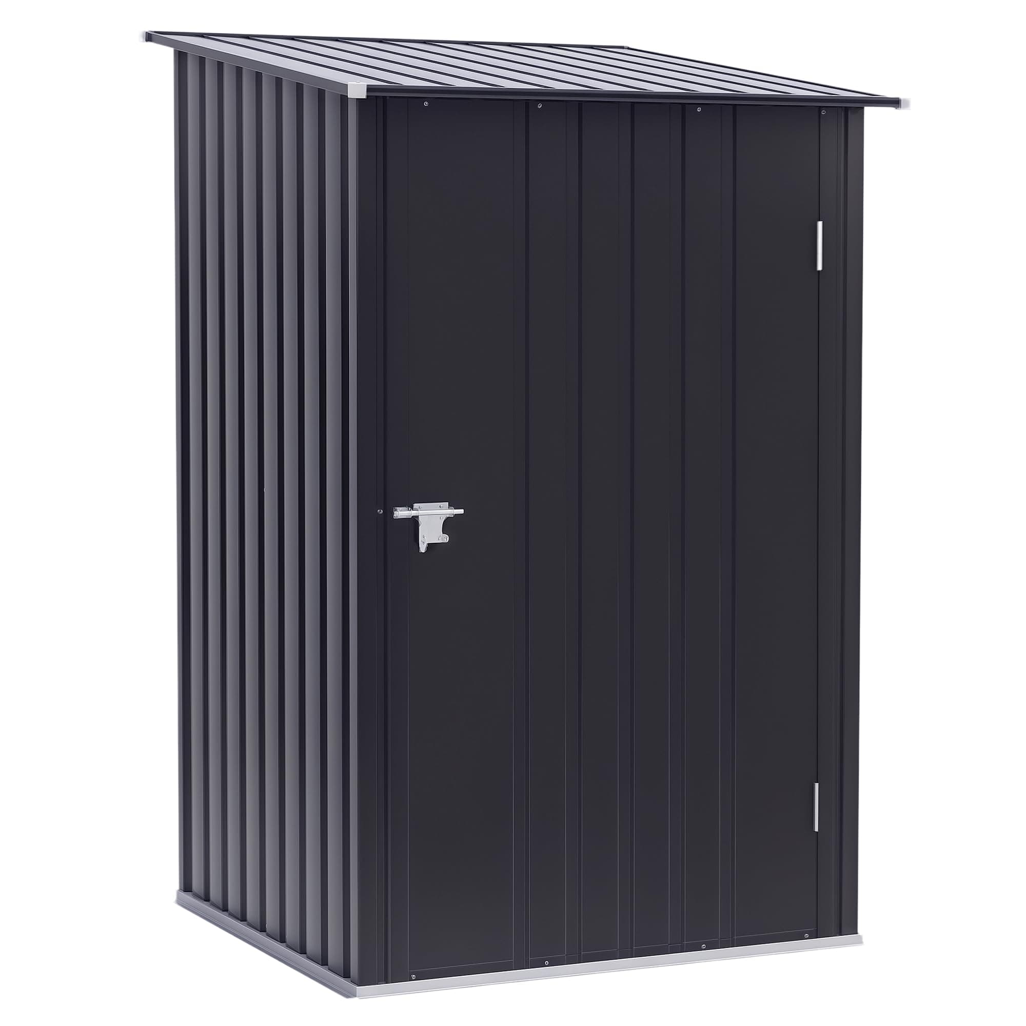 🌿🏡🔒 Outsunny Metall Gerätehaus 1,6m³ 100x103x160cm Dunkelgrau