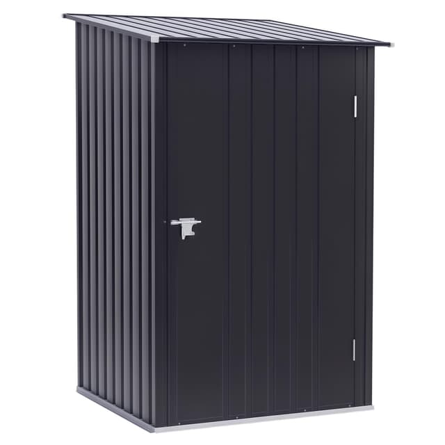 🌿🏡🔒 Outsunny Metall Gerätehaus 1,6m³ 100x103x160cm Dunkelgrau