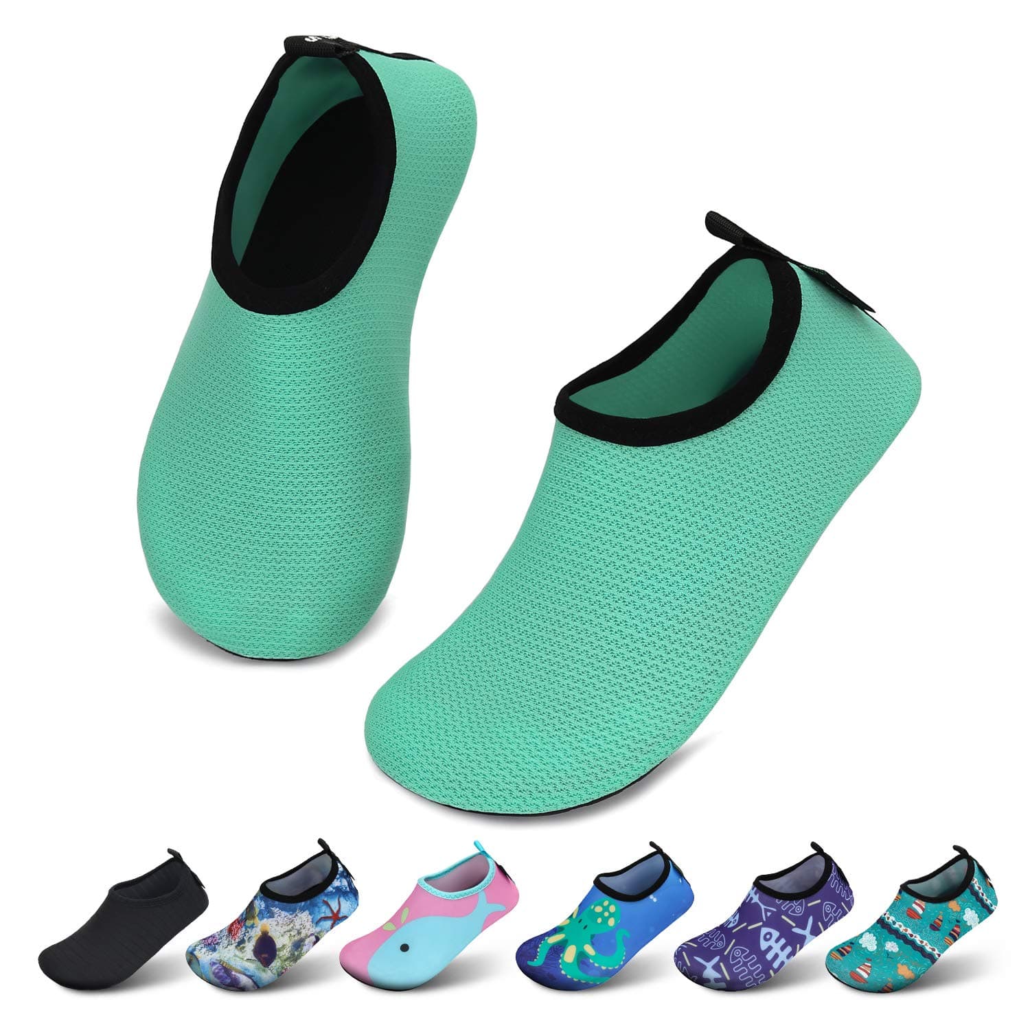 🌊👧🧒 SAGUARO Kinder Badeschuhe Mädchen Schwimmschuhe Junge Schnell Trocken Outdoor Aqua Schuhe Pool Yoga 21-35EU 24/25 EU Grüngewellt