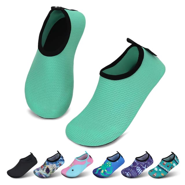 🌊👧🧒 SAGUARO Kinder Badeschuhe Mädchen Schwimmschuhe Junge Schnell Trocken Outdoor Aqua Schuhe Pool Yoga 21-35EU 24/25 EU Grüngewellt