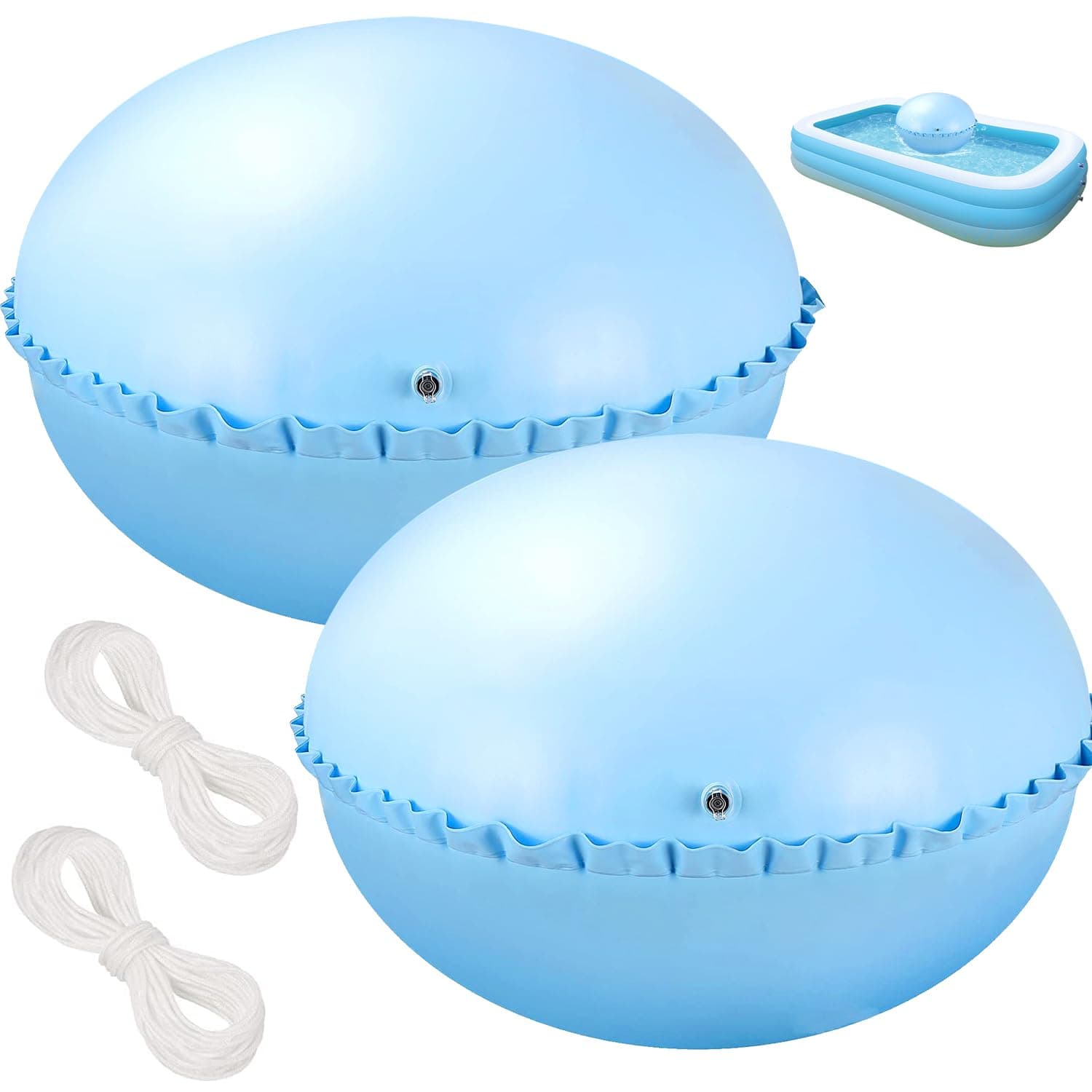 🏊 Aohcae 2 Set Pool Luftkissen Winter - Pool Kissen Rund mit Schleuder 4x4 Zoll