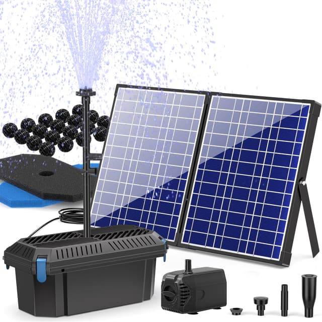 🌞🌊 Biling Solar Teichpumpe mit Filter - 30W 1200 l/h Solar Teichfilter Komplettset 🌿🌺