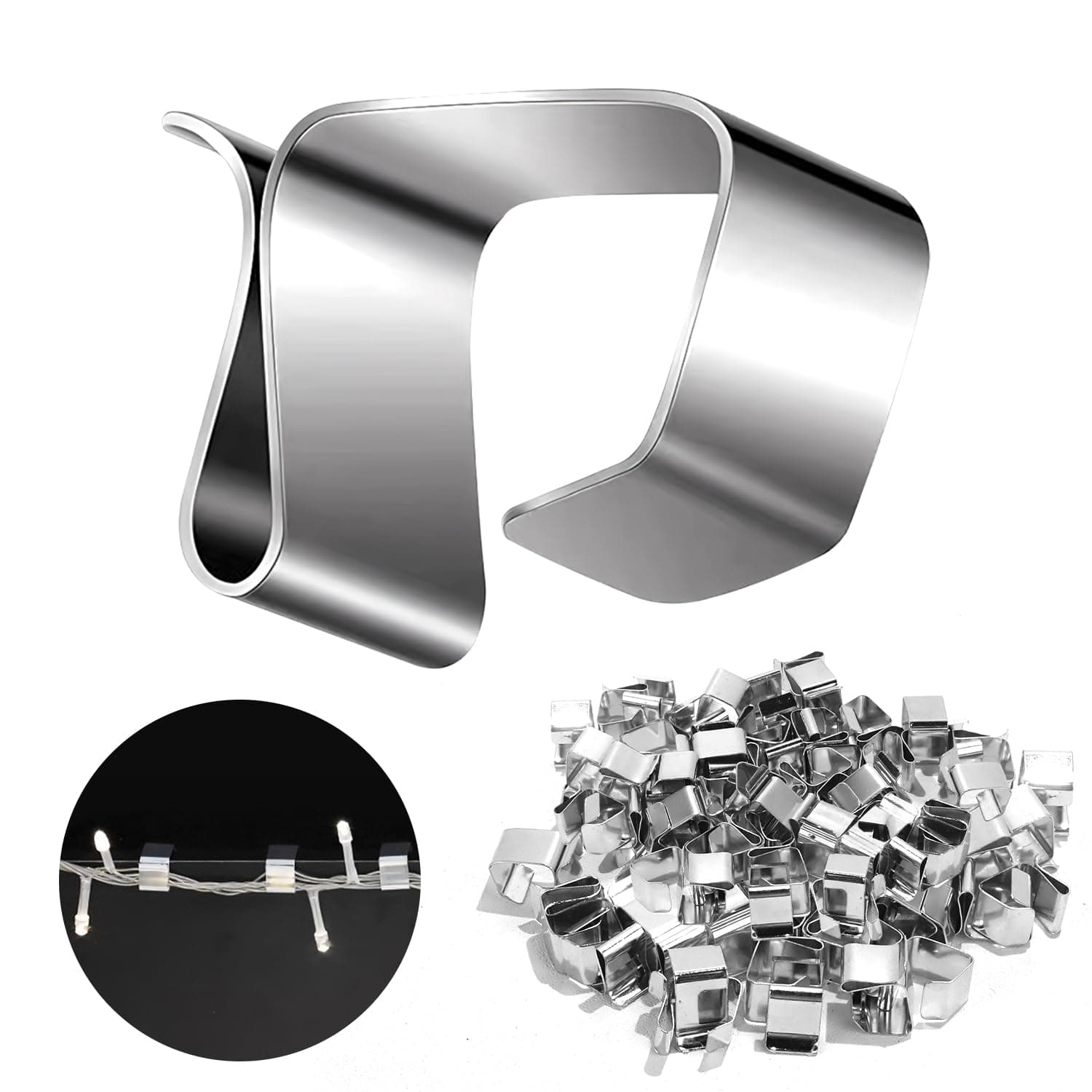 🌟 Prmape Dachrinnenhaken für Lichterketten, 100 Stück Mini Dachrinnenhaken 🌟