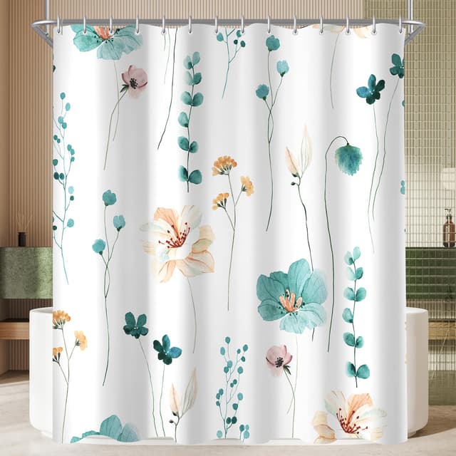 Lerores Duschvorhang 180x200 cm Teal Blume