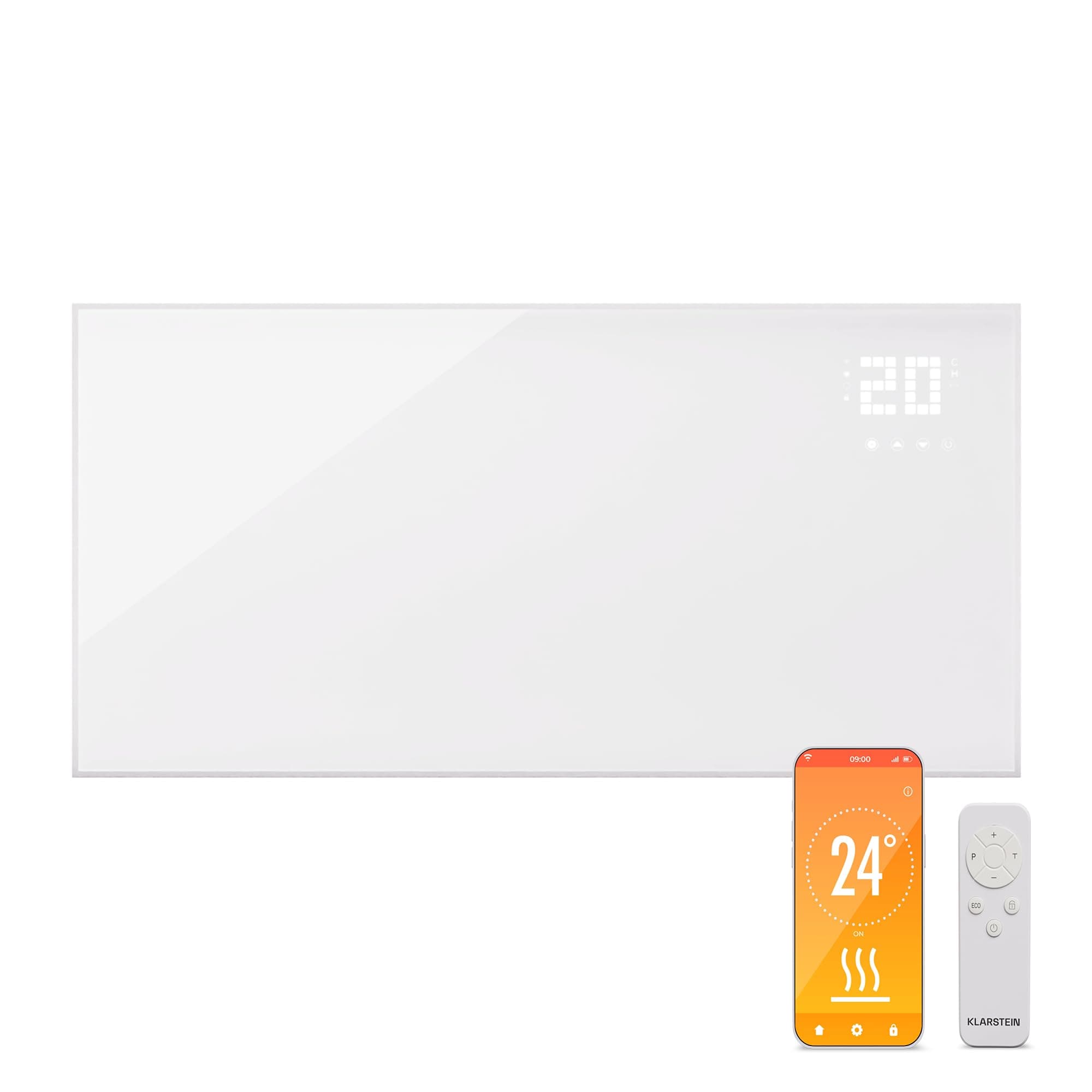 🔥 Klarstein Infrarotheizung mit Thermostat, Smart Home Bild-Infrarotheizung zur Wandmontage