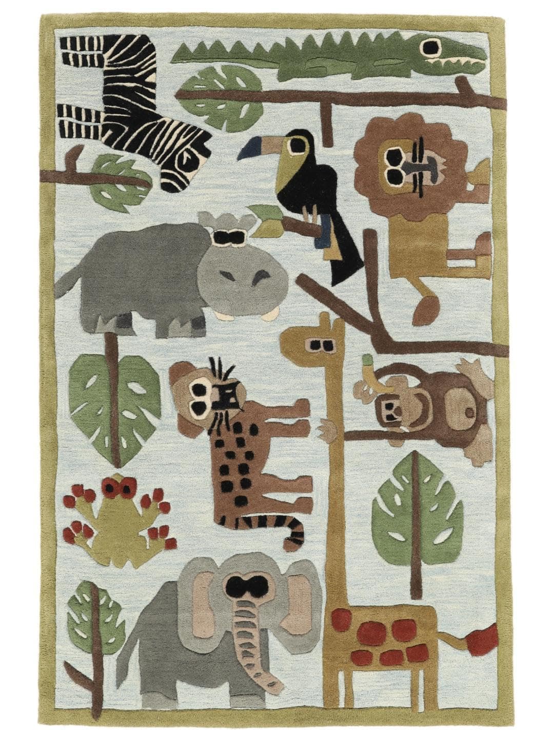 RugVista Zoo Handgetufteter Kinderzimmer Teppich 120x180 cm Schwarz/Grau 🎨🛡️🎉