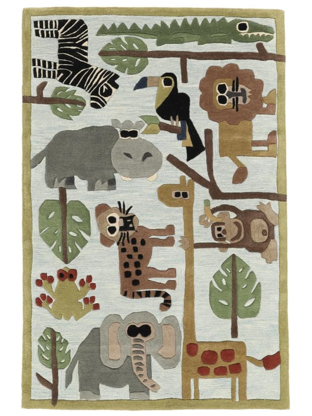 RugVista Zoo Handgetufteter Kinderzimmer Teppich 120x180 cm Schwarz/Grau 🎨🛡️🎉