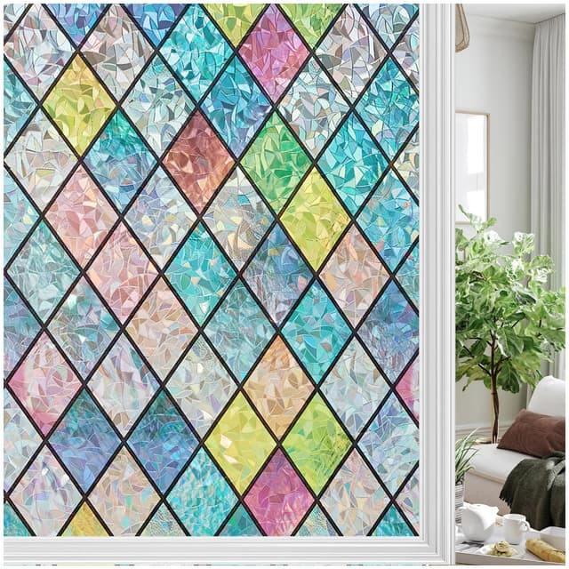 Bectosy Fensterfolie Blickdicht Regenbogen Sichtschutzfolie 🌈