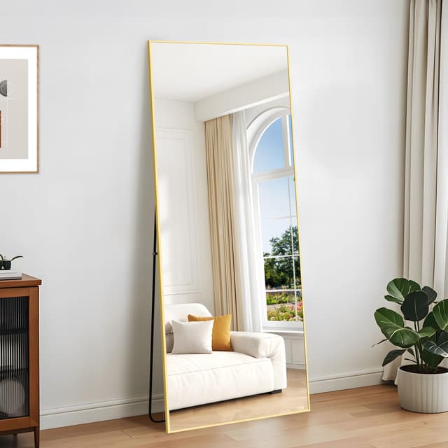 🌟 Großer Ganzkörperspiegel mit Gold Aluminium Rahmen 🌟
