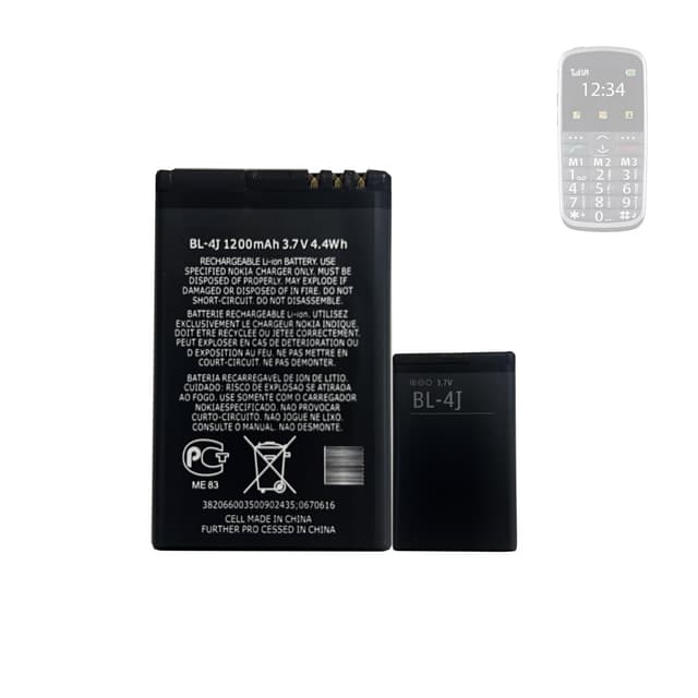 🔋📱 HIGHAKKU Ersatzakku Batterie BL-4J kompatibel mit BEA-FON SL200,SL205,SL215, SL215 EU100B, SL215 EU100W Mobile Phone Smartphone