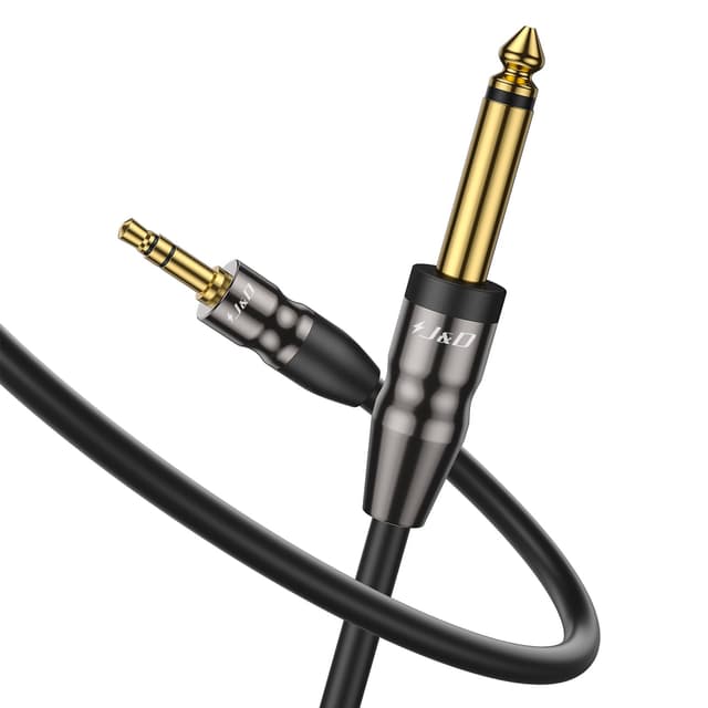 🔊 J&D 1/4 Zoll TS bis 3,5 mm TRS Kabel, Schwerlast Kupferschale 6,35 mm 1/4 Zoll Männlich bis 3,5 mm 1/8 Zoll Männlich Mono Verbinden Stereo Aux Jack Anpassen r Kabel, 3 m - Spezialangebot!