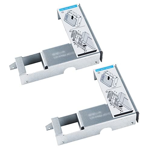 Heretom 2 Stück 9W8C4 Y004G Festplattenrahmen 6,3 cm 2,5-Zoll auf 8,9 cm 3,5-Zoll Adapter Converter für Dell R710 T710 F238F KG1CH Tray Caddy 3.5 auf 2.5 2er Pack