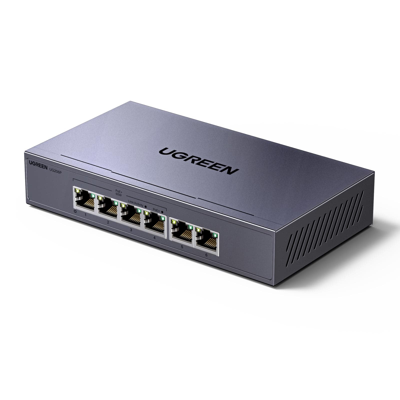 UGREEN PoE Switch 6 Port Gigabit LAN Switch mit 4 PoE+2 Gigabit-Ports 🌟🔌💻