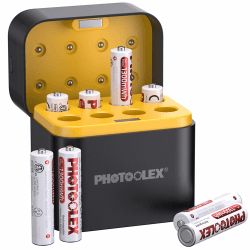 PHOTOOLEX AAA Lithium Akkus mit Ladegerät - 8 Stück
